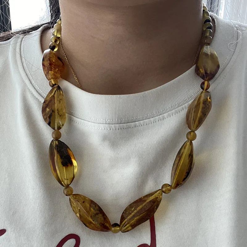 100% Real Amber Necklace for Unisex 2025 New Original Unique Handmade Baltic Amber Jewelry Necklaces Gift Factory Wholesale