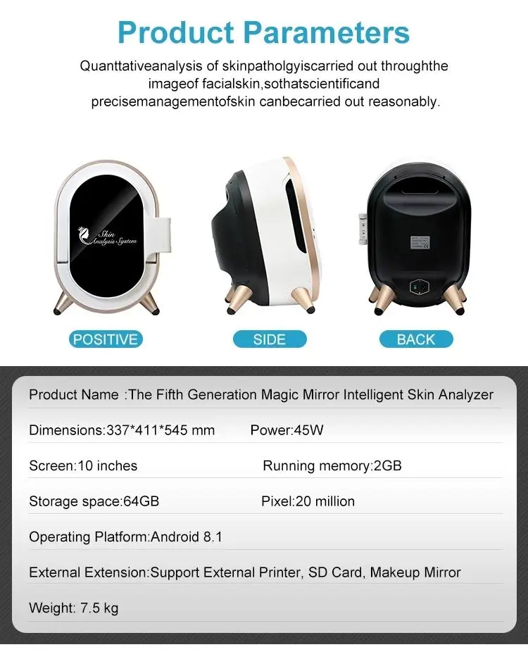 Heißer Verkauf 3d Zaubers piegel Haut analyze Gesichts maschine intelligente m9 hd Kamera digitale Haut analysator Scanner Salon Ausrüstung