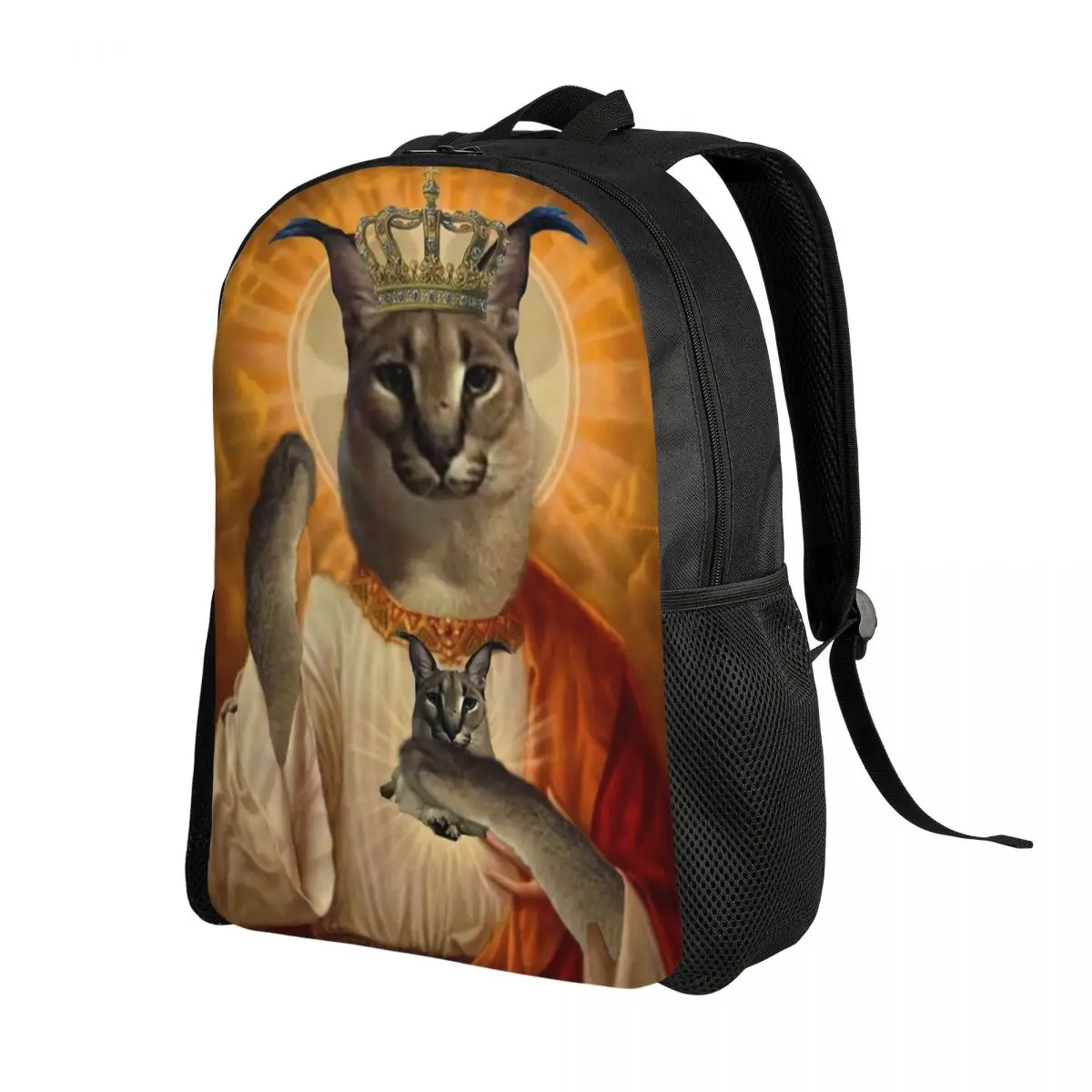 Jesus Saint Meme Big Floppa Travel Backpack Men Women School Computer Bookbag College Student Daypack Bags