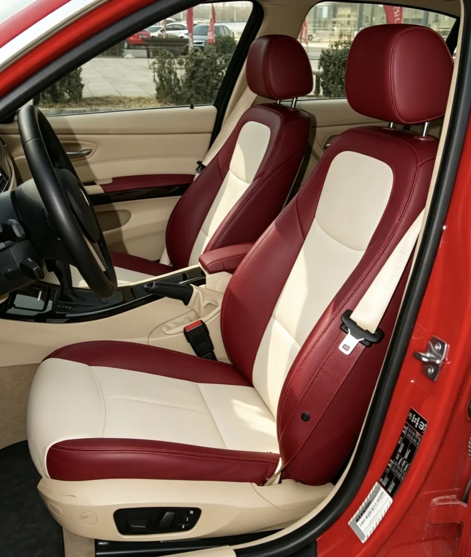 Für BMW E90 2005~2012 Maßgefertigte Autositzbezüge Luxuriöses Nappaleder 100% Passgenau Innenausstattung 360 ° Vollständige Abdeckung – Detail 9