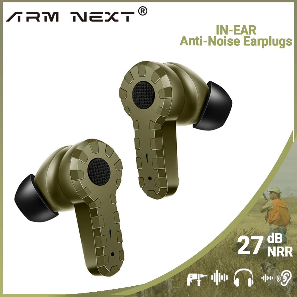 Arm Next Nrr27db Electronic Earplug Headset Anti Noise Plug Noise Canceling Voor Jacht Schieten Oorbeschermer Buiten/Binnen Modus