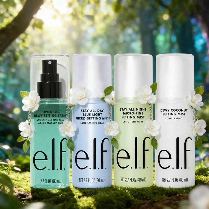 Elf Setting Spray Green Primer Verhelderende Lichter en Hydraterende Essence Primer Lippenbalsem Beschermt Lippen Foundation Vloeistof