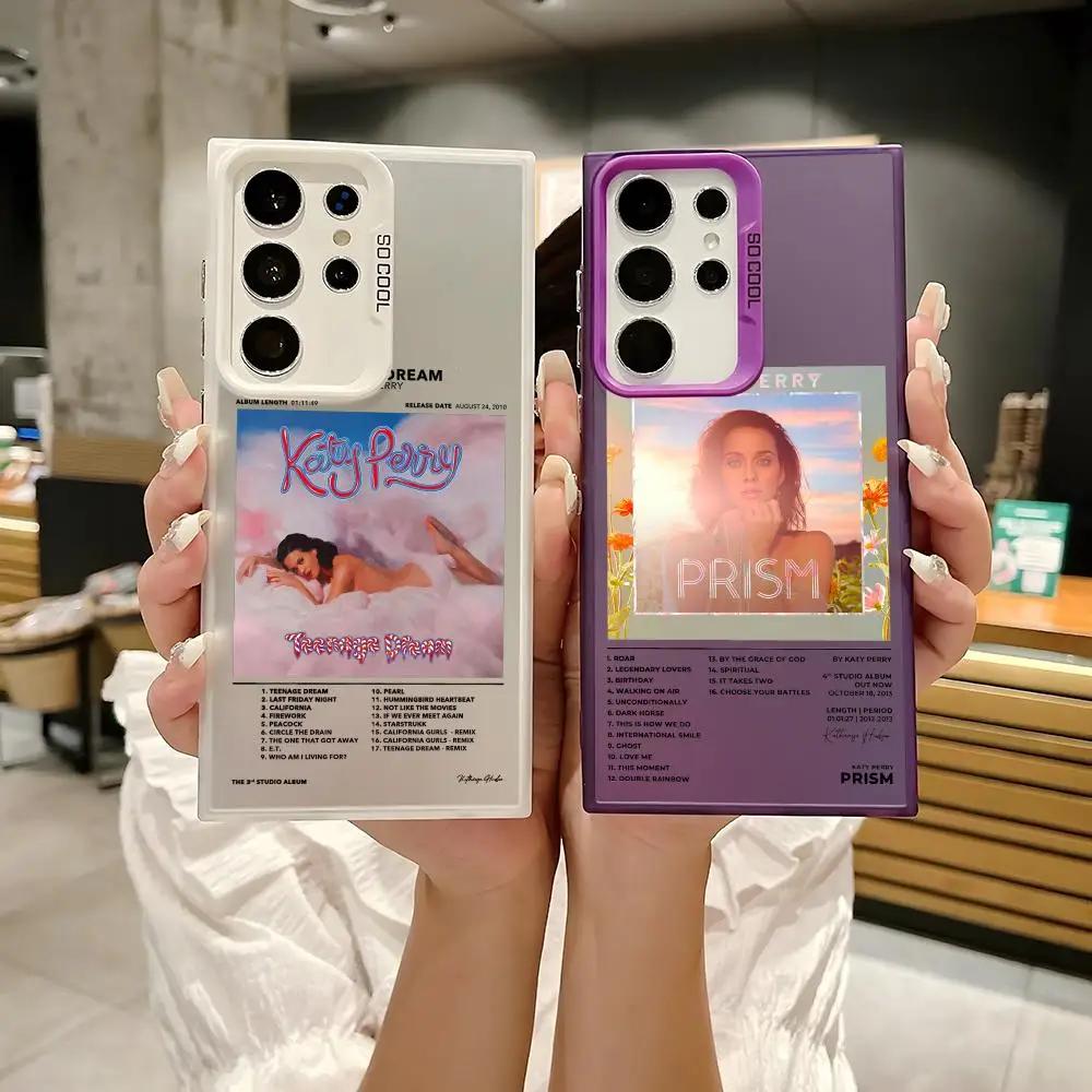 Singer K-Katy Perry Phone Case For Samsung Galaxy S25 S24 S23 S22 S21 Ultra Plus Laser Hard Colorful Matte Shockproof