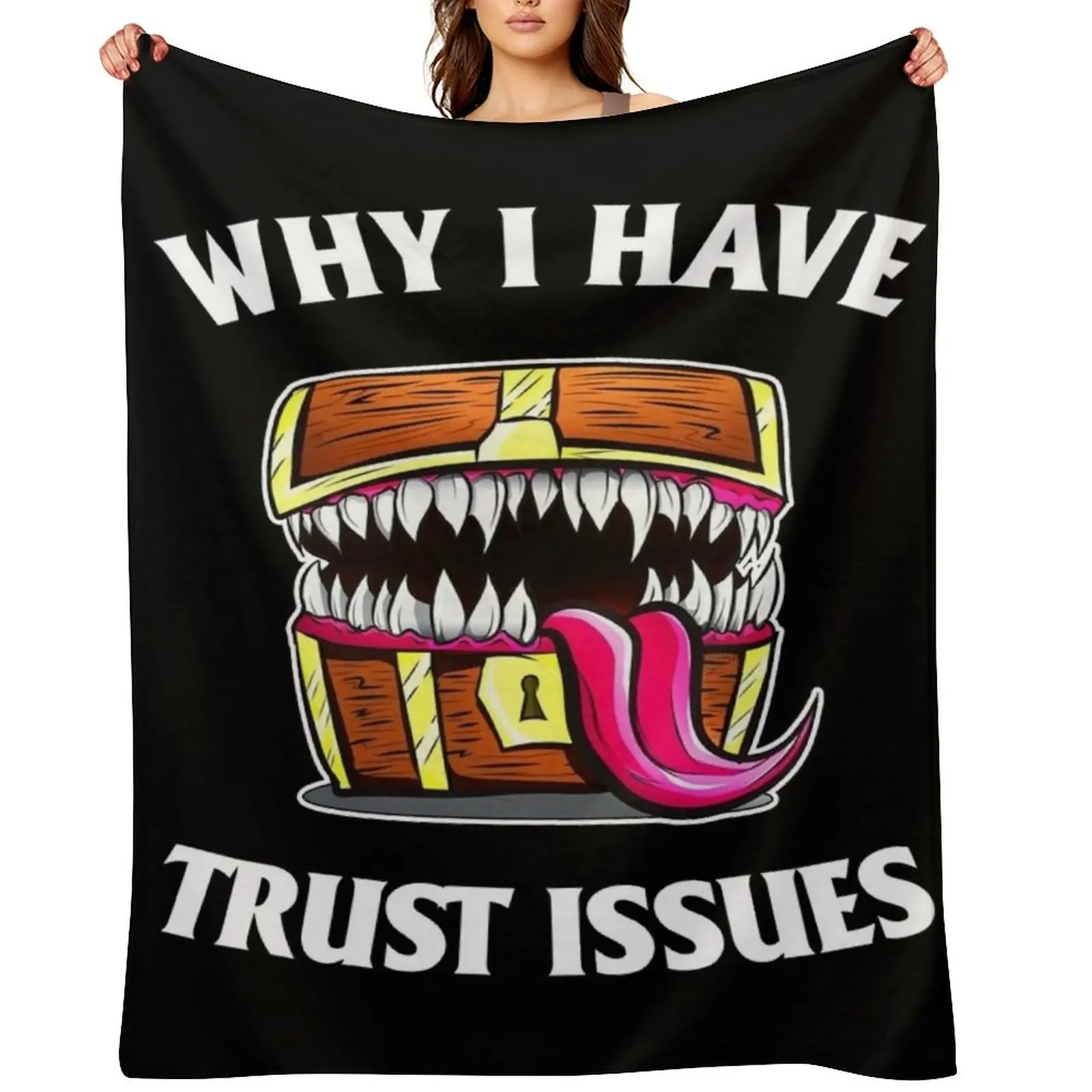 

Mimic chest Why i have trust issues Throw Blanket Thins Soft Plush Plaid for sofa Bed linens Blankets