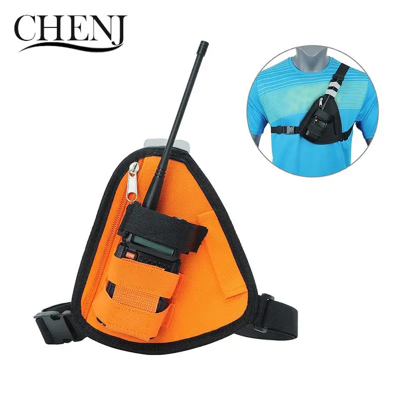 1Pcs Adjustable Radio Harness Bag Front Pack Triangle Chest Bag Pouch Holster Carry Case For Walkie Talkie