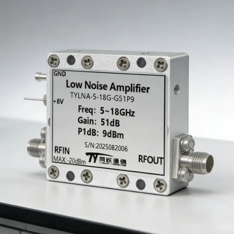 

5-18GHz RF Low Noise Amplifier LNA Signal Amplifier Gain 51dB NF=1.6dB