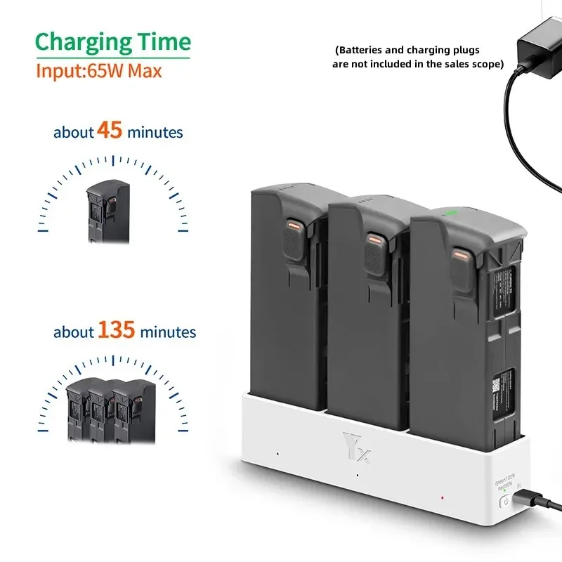 Smart Three Way Charger  for DJI Avata 2 Drone Battery Hub Housekeeper Supports 65W Fast Charging Battery Discharger Accessories