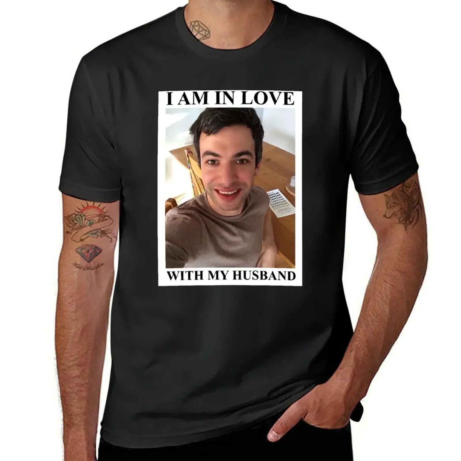 Nathan Fielder Is My Husband T-Shirt custom t shirt street wear Aesthetic clothing blue archive men t shirt