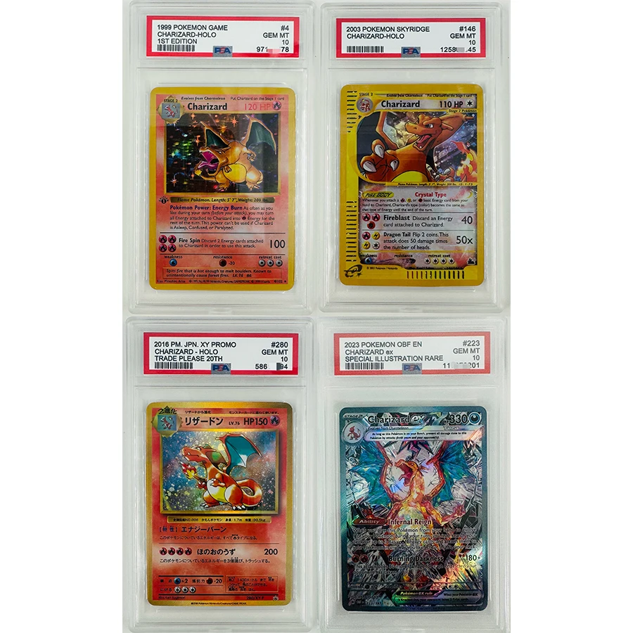 Pokemon PSA 10 DIY diferentes números juguetes pasatiempos Hobby coleccionables juego colección Anime tarjetas