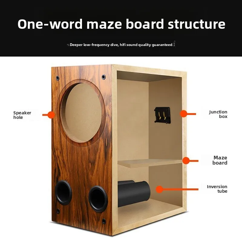 Holzmaserung-Stil Lautsprechergehäuse Hi-Fi Labyrinth-Design Breitband-Lautsprecher Leeres Gehäuse 6,5 Zoll, Einzelstück