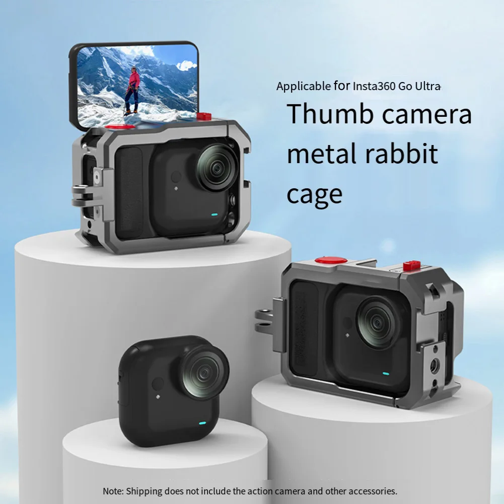 1 قطعة كاميرا واقية الحدود المعدنية الإفراج السريع حماية الإطار ل Insta360 الذهاب الترا عمل قفص الكاميرا الملحقات #2
