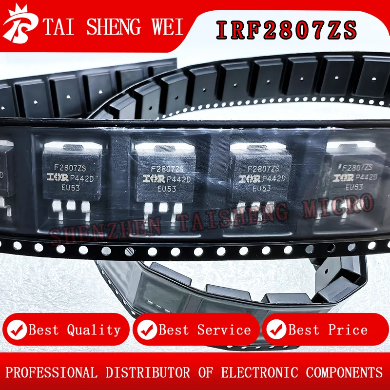 10PCS Brand New IRF2807ZSTRLPBF IRF2807ZS F2807ZS 75A/75V TO-263 N Channel MOS Tube FETs