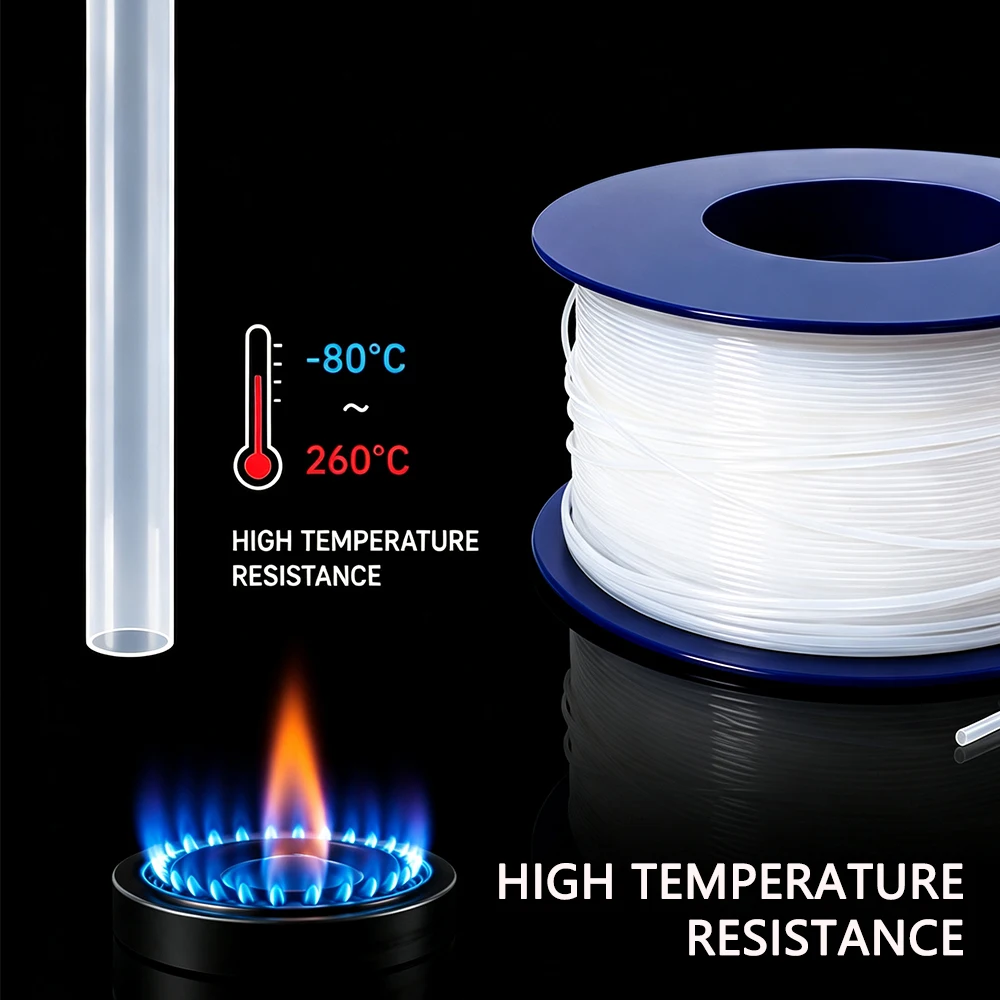 1-5M PTFE Tube ID 0.2-0.6-0.8-1-1.2.1.5-1.6-1.8-2-2.5-3-4-5 mm F46 Capillary Insulated Rigid Pipe White Corrosion Resistance view 5