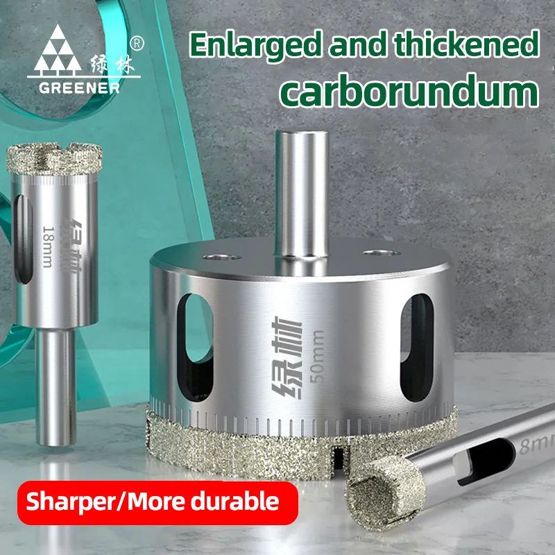 

GREENERY Glass Diamond Coated Hole Saw Drill Bits Set with 8mm Diamond Grit for Ceramic Tile Marble Granite Extra Hard Durable