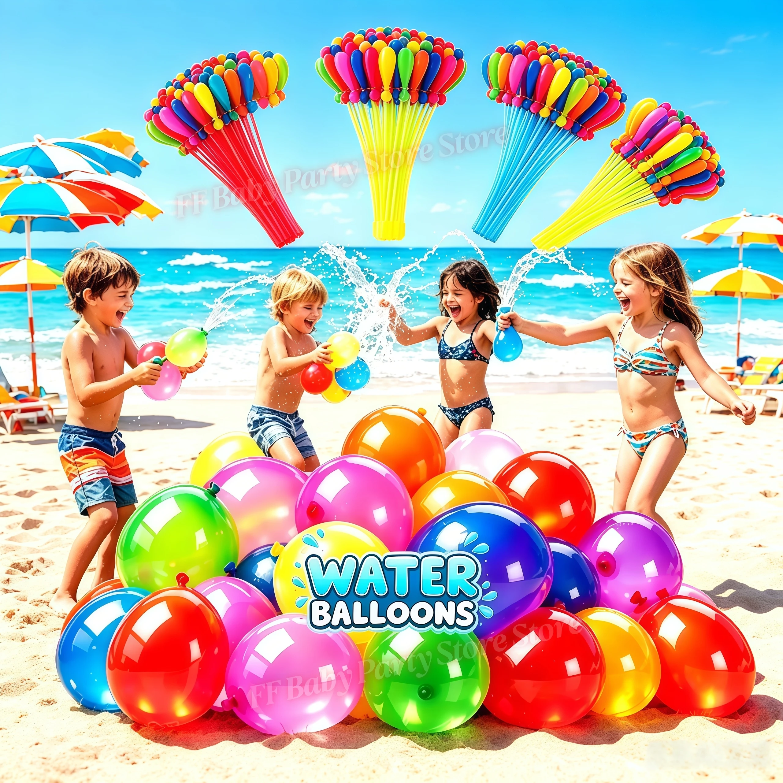 111 Stück Wasserbomben zum automatischen und schnellen Befüllen, selbstbindende Spritzbälle, Sommer-Outdoor-Spielzeug, Strandparty-Geschenke