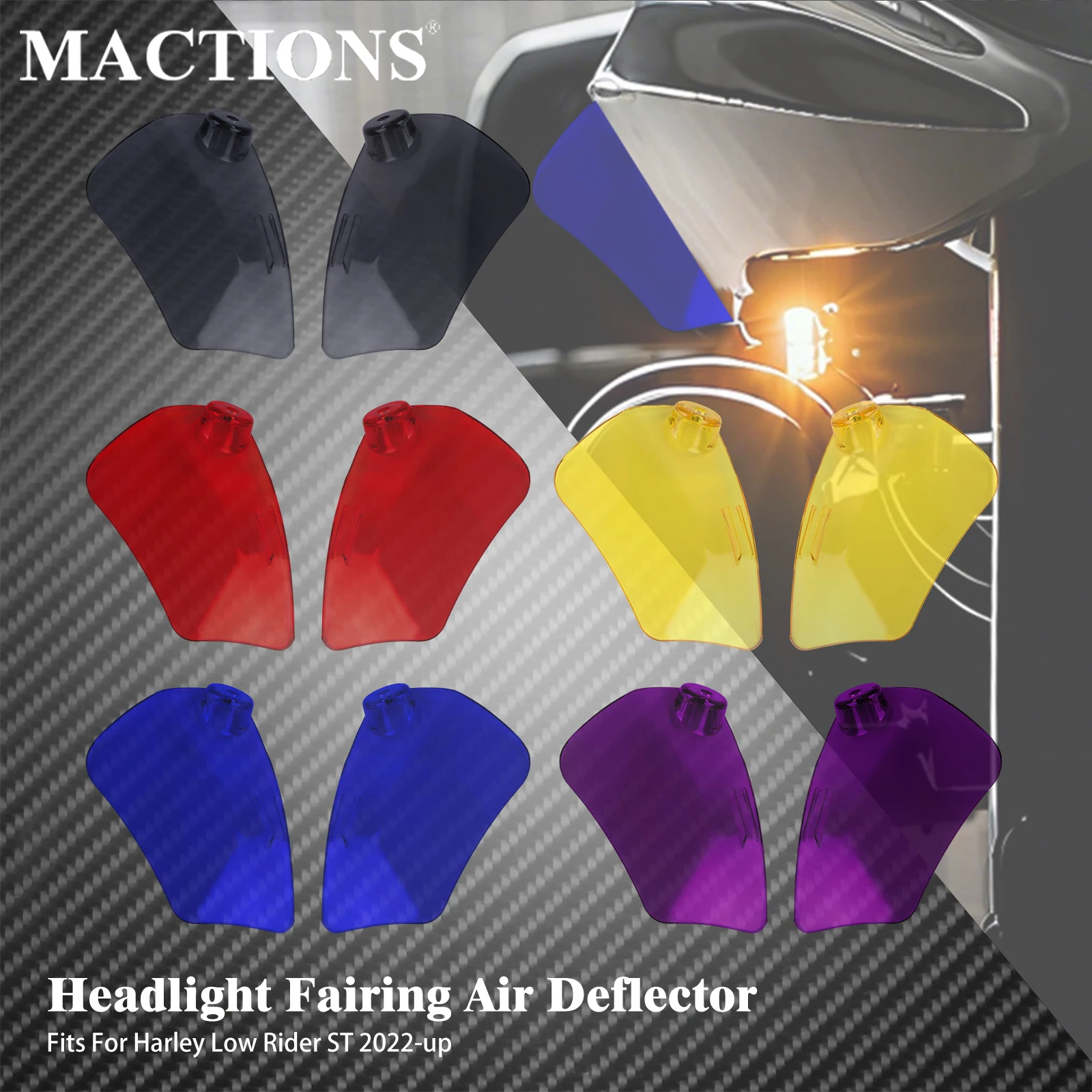 

Motorcycle Side Wing Headlight Fairing Air Deflector Windshield Windscreen Cover For Harley Softail Low Rider ST 2022-2025