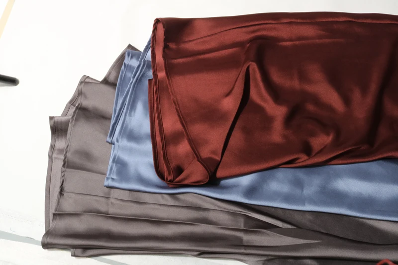 New In 2026 Spring Summer Solid Color Satin Long Skirt For Women High Waist Lace-Up Fashion Elegant Faldas