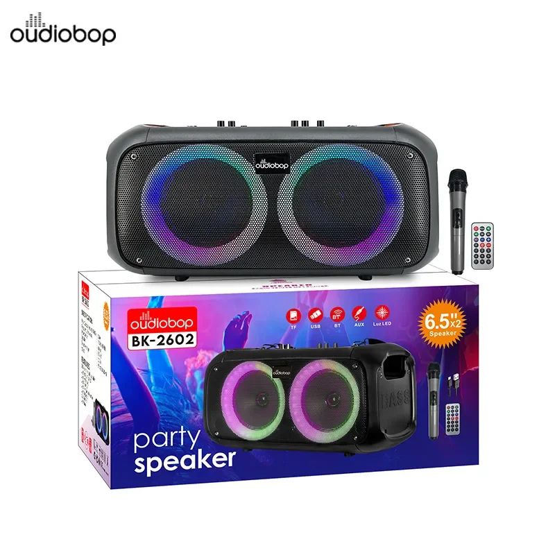 New Dual 6-inch Wireless Bluetooth Speaker Mobile Phone Home Portable FM Radio Karaoke Audio Dual Microphone Integrated Machine