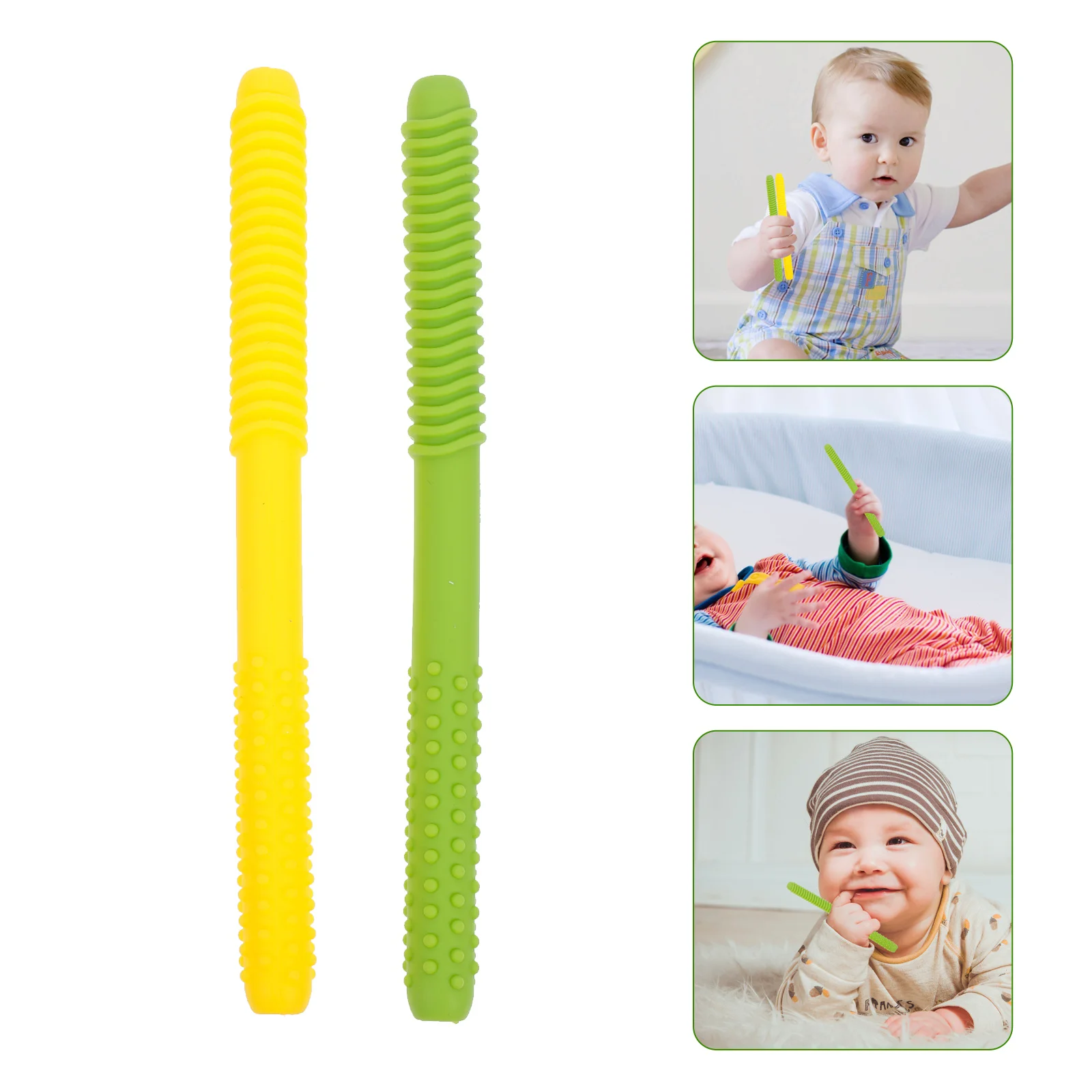 

2 Pcs Breast-feeding Baby Teether Child Children's Toys Infant Silica Gel Molar