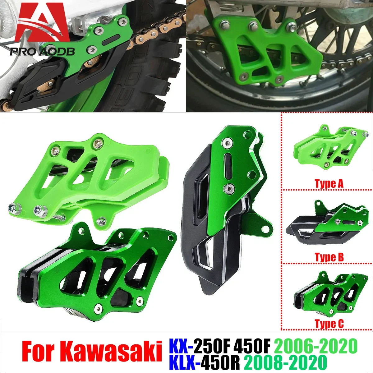 

For Kawasaki Motocross KX-250F KX-450F KX 250F 450F KX250FKX450F 2006-2020 Sturdy Durable the Chain Guide Guard Protector