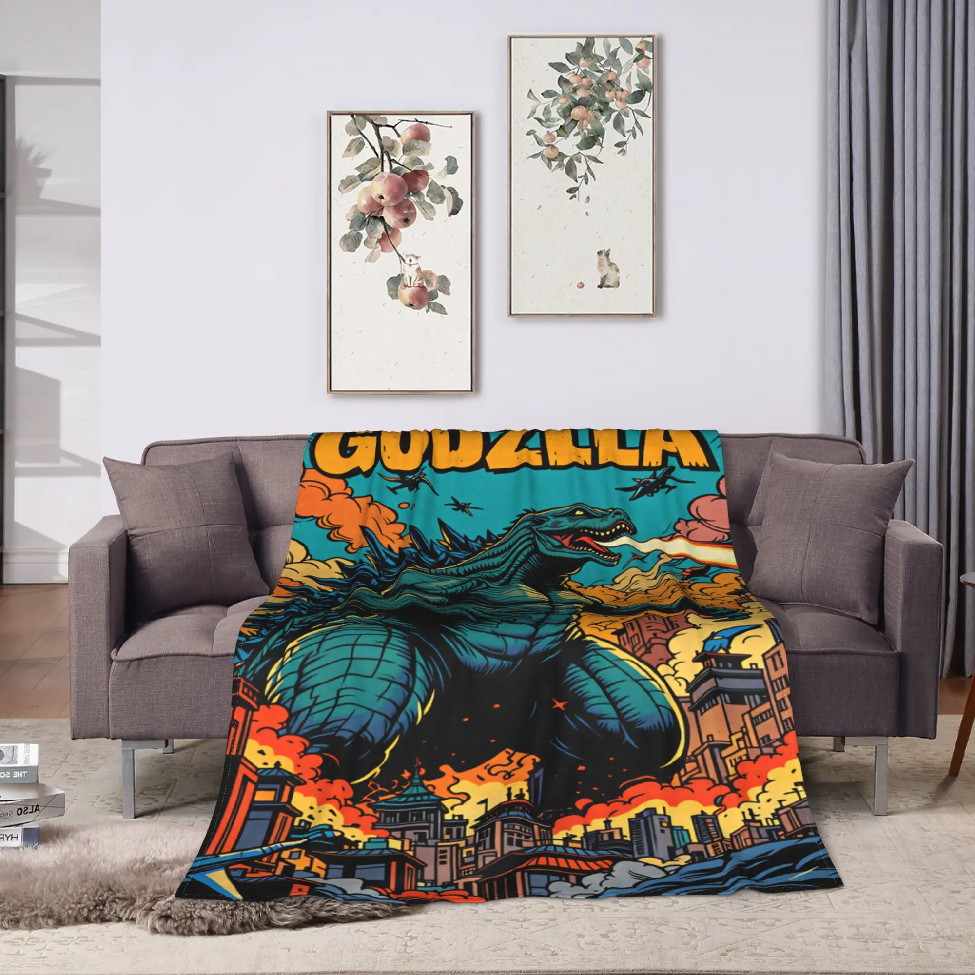 G-Godzillas  Blanket  Decorative Flannel Throw Blanket For Outdoor Warm Soft Customized Quality Bedspread Gift Idea