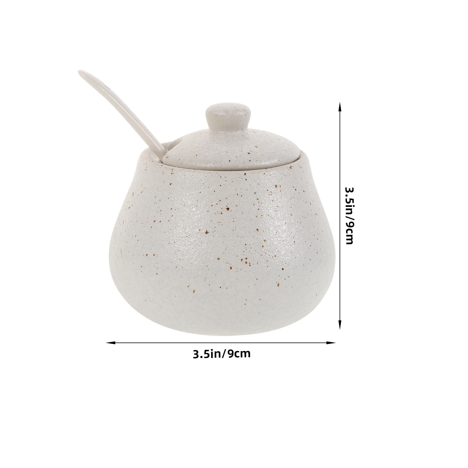 1 مجموعة الخزف السيراميك صندوق توابل النمط الياباني وعاء السكر بهار وعاء مع ملعقة غطاء لصندوق توابل المطبخ مع غطاء #3