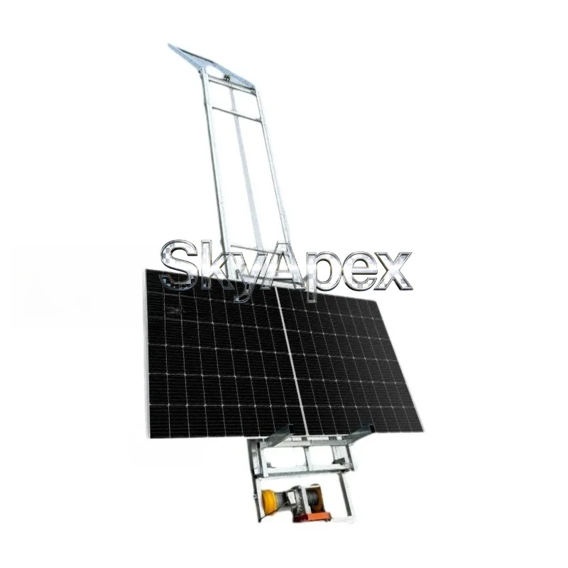 Slope Type Solar Panel Lift Small Tile Roof Special Glazed Tile Steel Door Window Loading Automatic Turning Elevator view 5