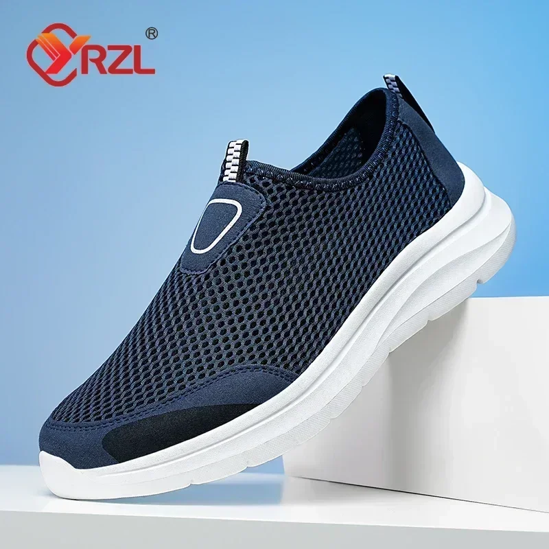 YRZL Men's Casual Shoes Light Men Sneakers Mesh Lightweight Comfortable Walking Shoes Outdoor Breathable Big Size 39-48 Men Shoe