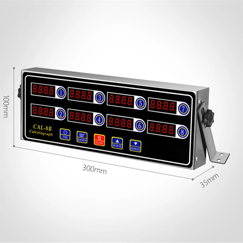 Calculagraph 8B Kalkulator Penghitung Waktu Dapur Jam Pengatur Waktu 4 Saluran Steker Daya 220V 8 Layar Goyang Keranjang untuk Mengingatkan Aksesori Memasak kitchen timer