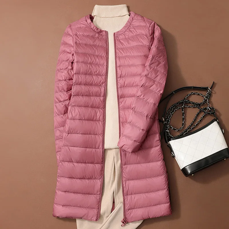 SEDUTMO chaquetas de plumón de pato de invierno para mujer abrigo ultraligero largo Casual ajustado negro Parkas de otoño ED2070