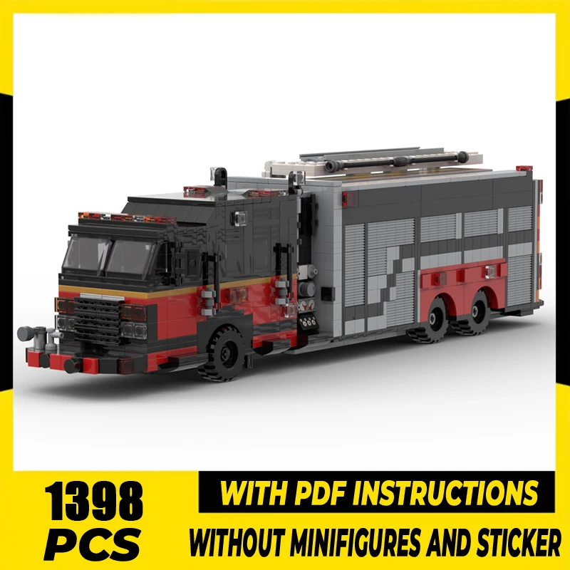 

Fire Fighting Vehicle Moc Building Blocks Saber Pumper-Tanker Firetruck Model Technology Brick DIY Assembly Construction Set Toy