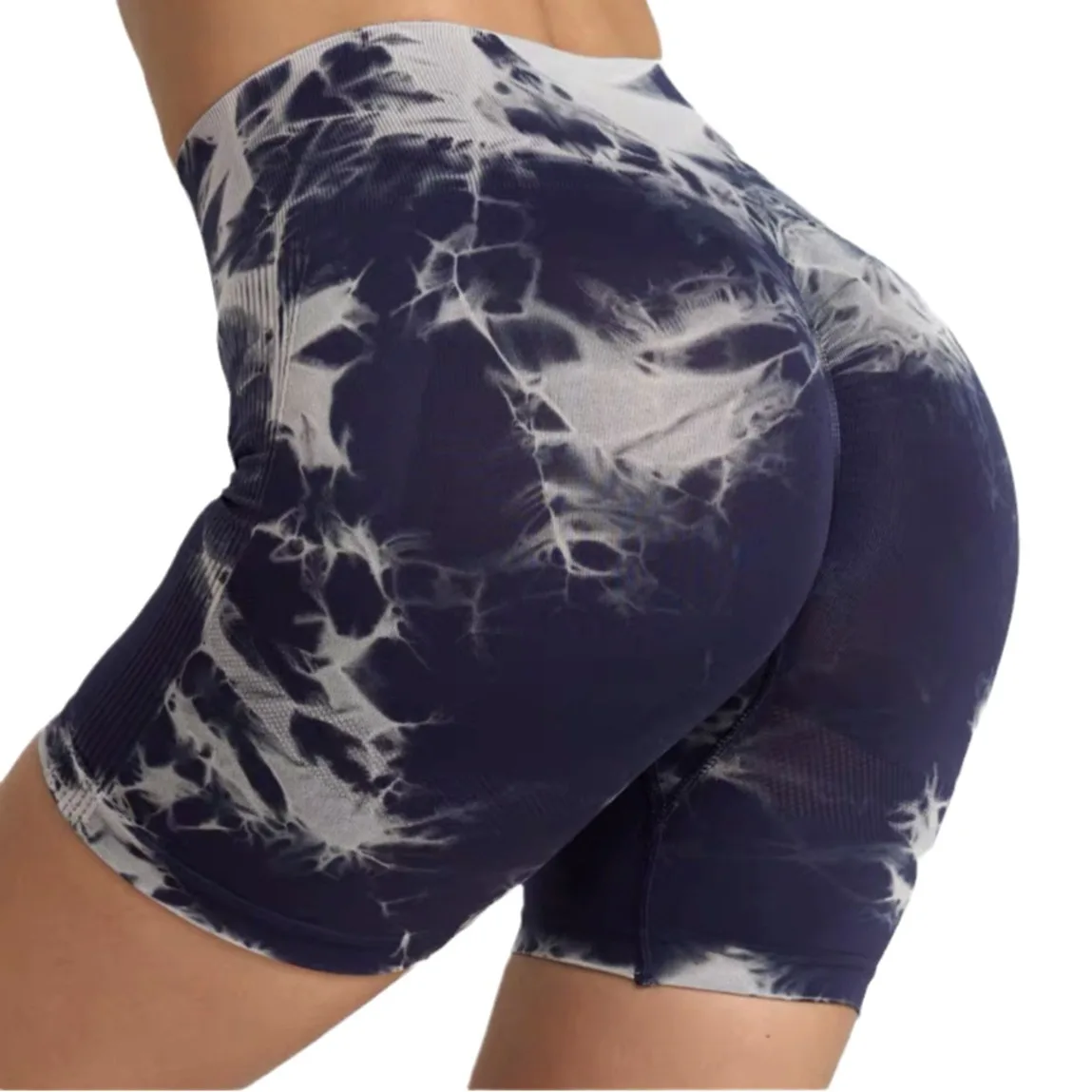 -shorts civiles de gimnasio, cintura alta, tres puntos, melocotón, levantador de cadera, deportes, sin costuras, tie-dye, pantalones cortos de Yoga al aire libre