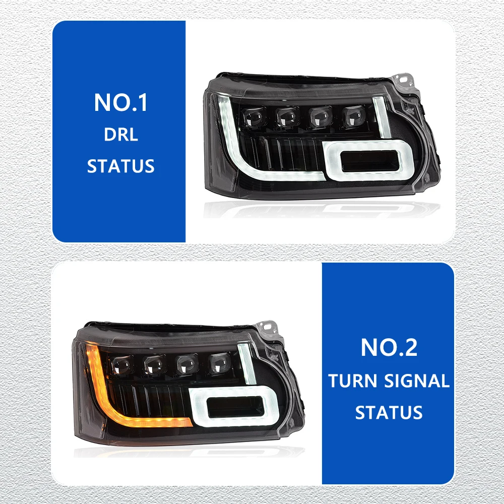 LED المصابيح الأمامية ل رينج روفر رينج روفر سبورت 10-13 ماتري نمط سيارة رئيس مجموعة مصابيح إشارة اكسسوارات السيارات تعديل مصباح #4