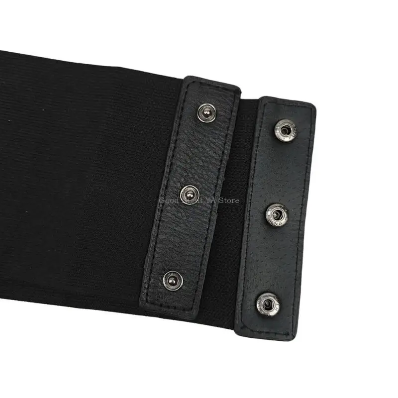 حزام خصر مطاطي سهل الارتداء من جلد البولي يوريثان، حزام عريض لسيدة المكتب