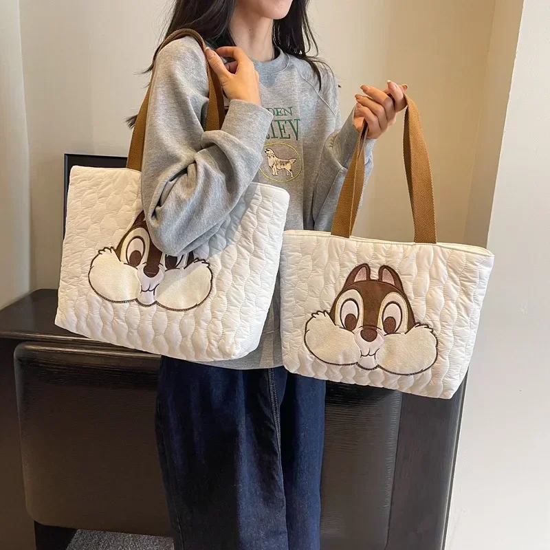 Disney mickey mouse bolsa de ombro feminina nova moda bolsa de compras grande capacidade bolsa de fraldas