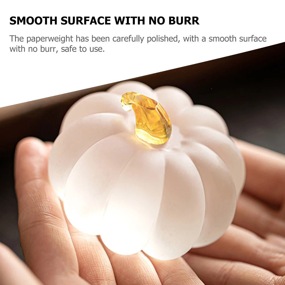 

Crystal Glass Paperweight Pumpkin Shape Calligraphy Brush Rest Ink Disc Study Office Weights Golden Art Supplies