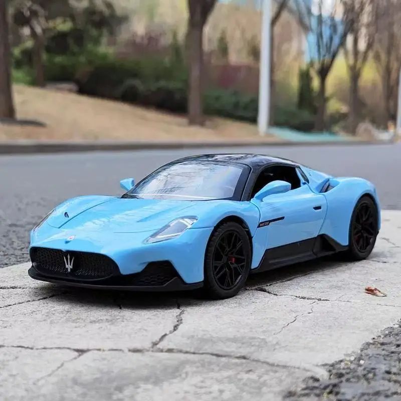 1:22 Maserati MC20 niño sonido y luz tirar hacia atrás juguete de metal simulación de niños modelo de coche de aleación modelo de coche de juguete regalo para niños.