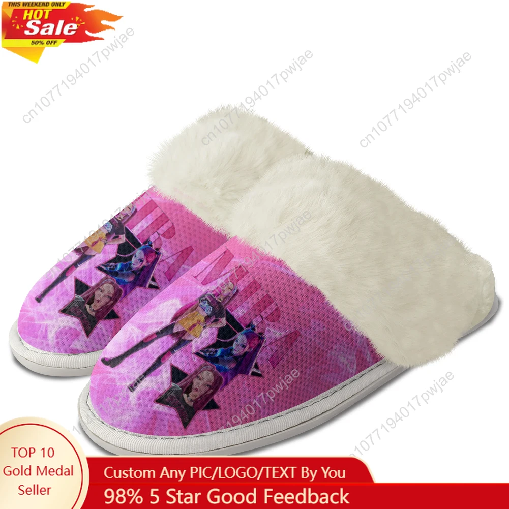 

KPop Demon Hunters Rumi Plush Slippers Keep Warm Shoes Mens Womens Home Cotton Bedroom Lightweight Warm Slipper Custom Shoes