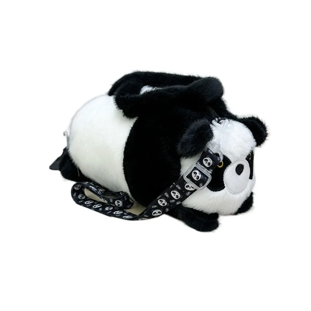 Kawaii Cute Panda Storage Bag Plush Soft Cartoon Animal Bucket Bag Korean Style Large Capacity Handbag for Children