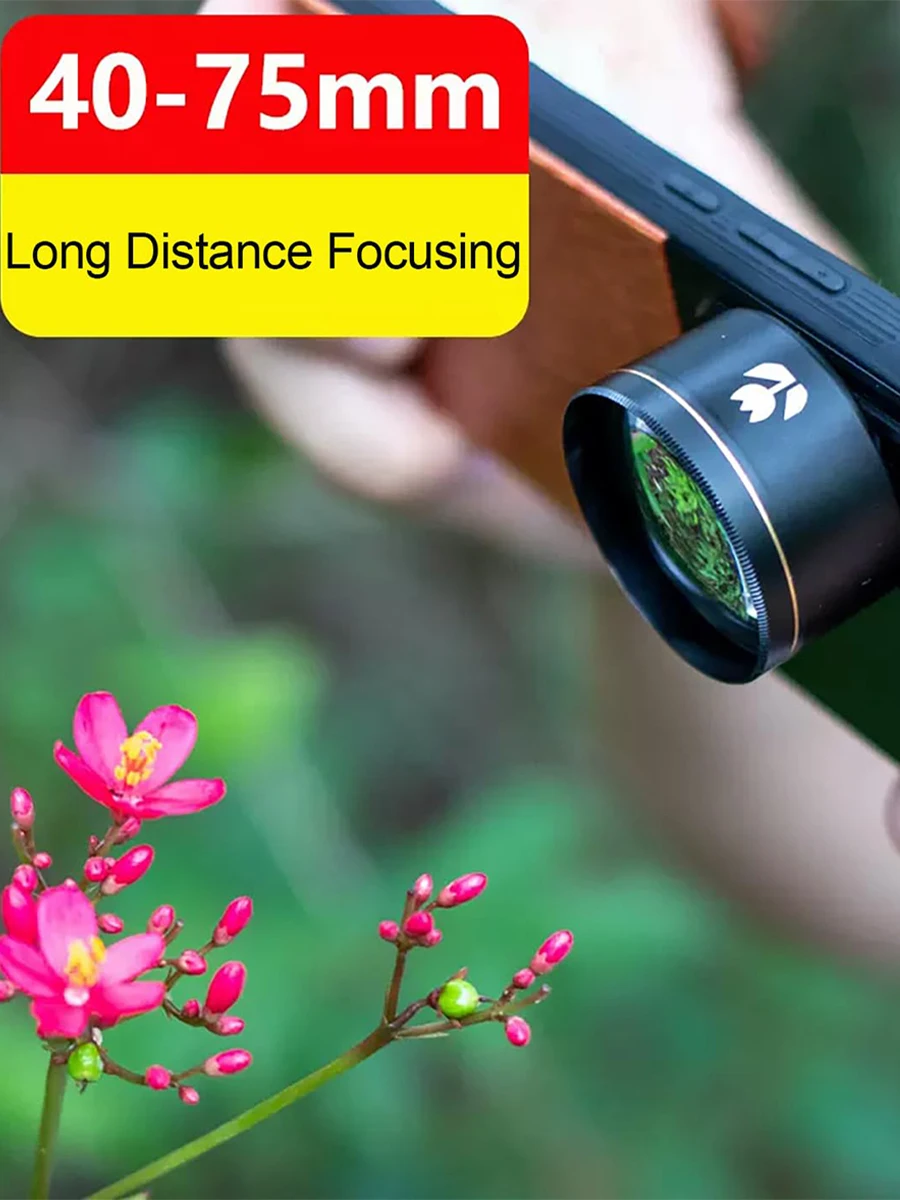 Kase HD Master Macro Phone Lens for iPhone 16 15 14 13 12 Pro Max/Samsung/Xiaomi/Android, 17mm Thread Mount/Metal Body