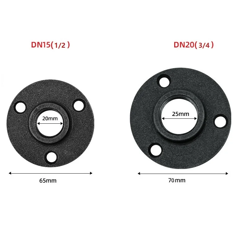 1pc kształtki do rur do montażu na ścianie podłogi antyczne DN15 DN20 kołnierz kawałek sprzętu narzędzia żeliwne kołnierze Gietijzeren Buisleidingen