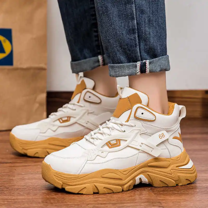 

Round Foot High Sole Casual Shoes Pair Man Skateboarding Gym Tennis For Men Sneakers For Sports Basctt Particular Items