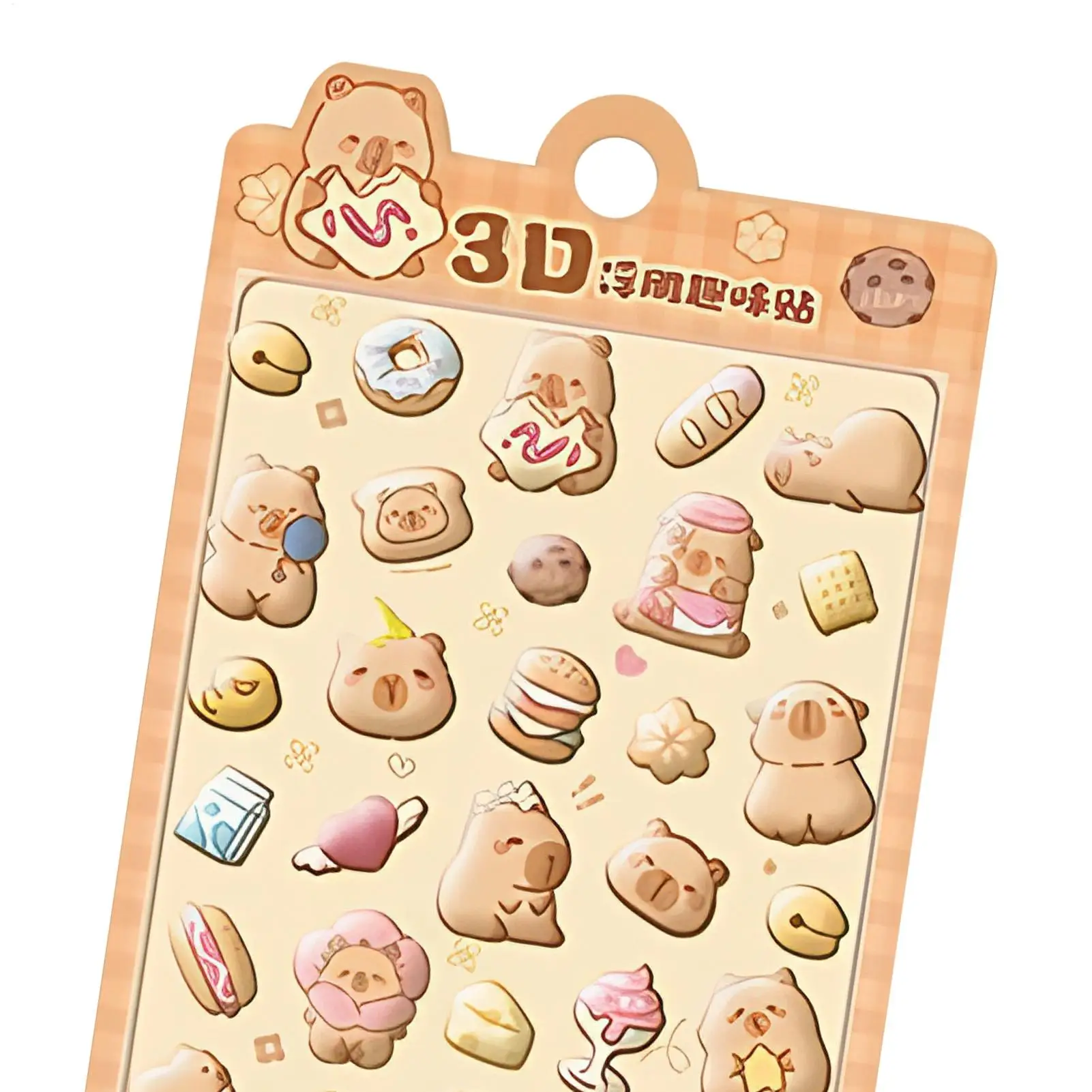 ملصقات ثلاثية الأبعاد كابيبارا الديكور ملصقات الزخرفية للأطفال الفتيات المراهقين الكبار هدايا الحفلات جراب هاتف سجل القصاصات مخطط