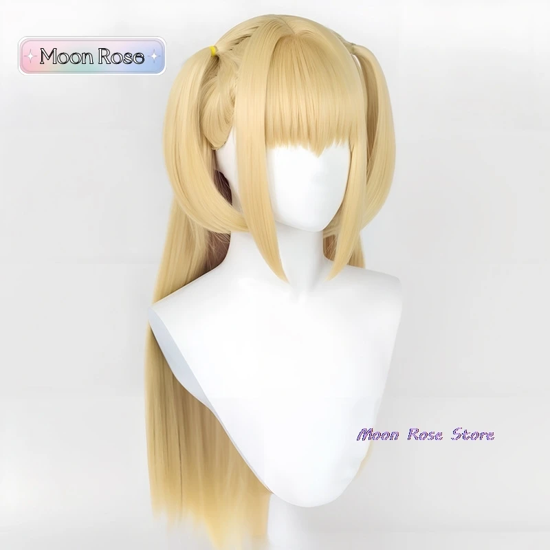 Anime MisaMisa Cosplay Wig Misa Amane Long Blond Double Tails Heat Resistant Hair Hallowen Party Wigs + Wig Cap