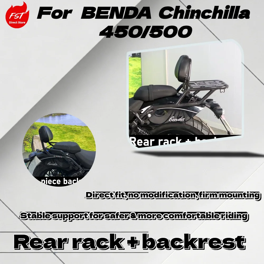 

For Benda Chinchilla 450 500, Motorcycle Rear Luggage Carrier, Tail Box Bracket, Passenger Backrest Mod Accessories