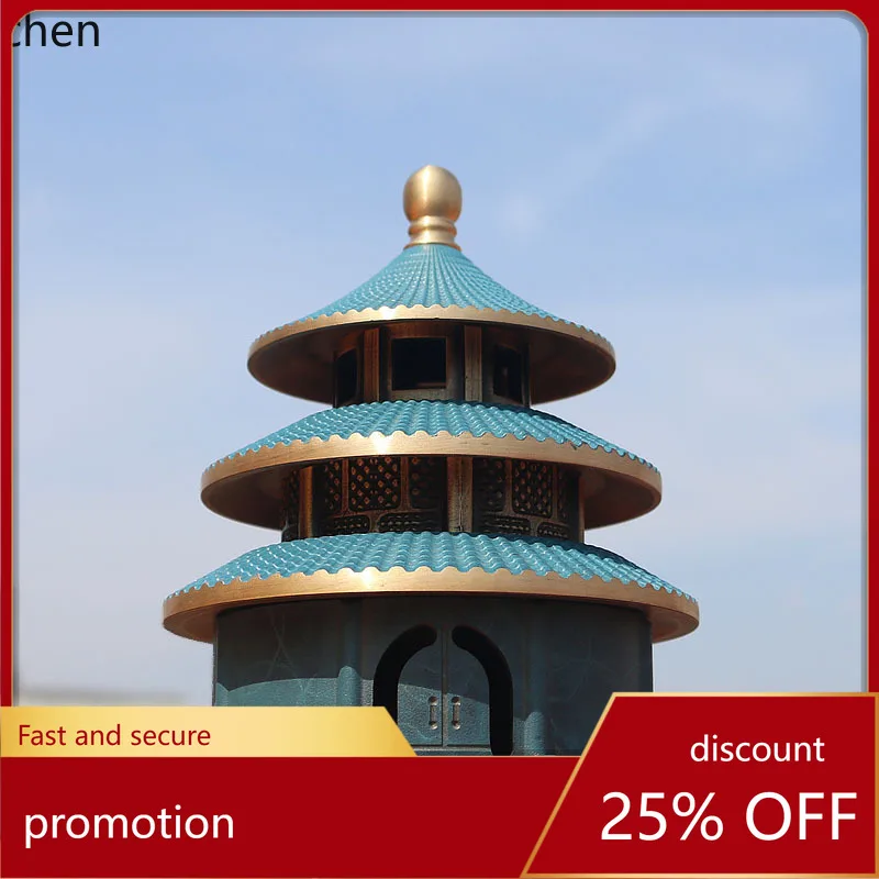Cz temple of heaven copper  burner for homechinoiserie sandalwood burner large tea ceremony plate burner creative ornaments