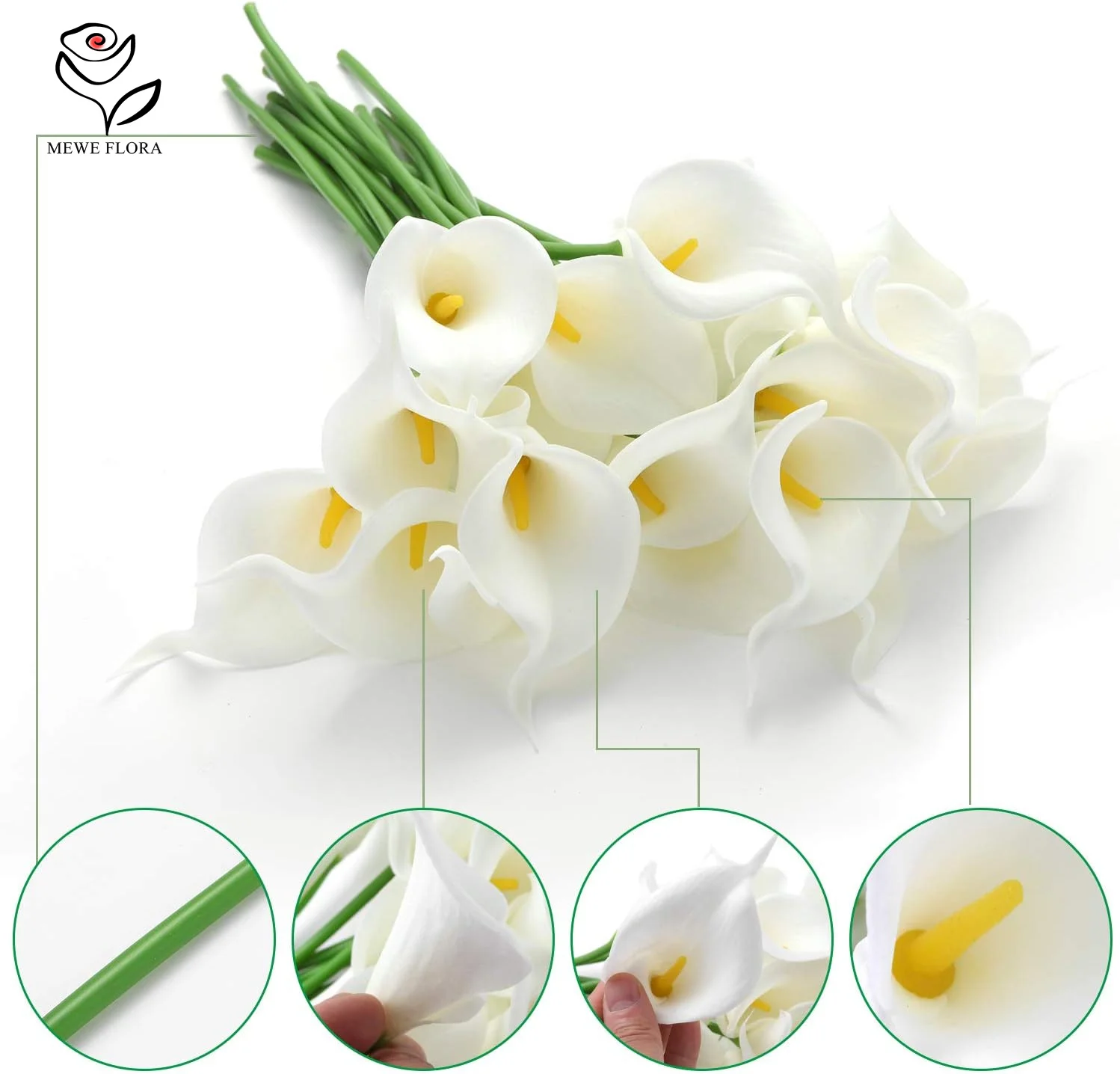 10pcs Real Touch PU Artificial Calla Lily Flower Bouquet Wedding Party Decoration Fake Flowers Calla Lily Home Vase Room Decor