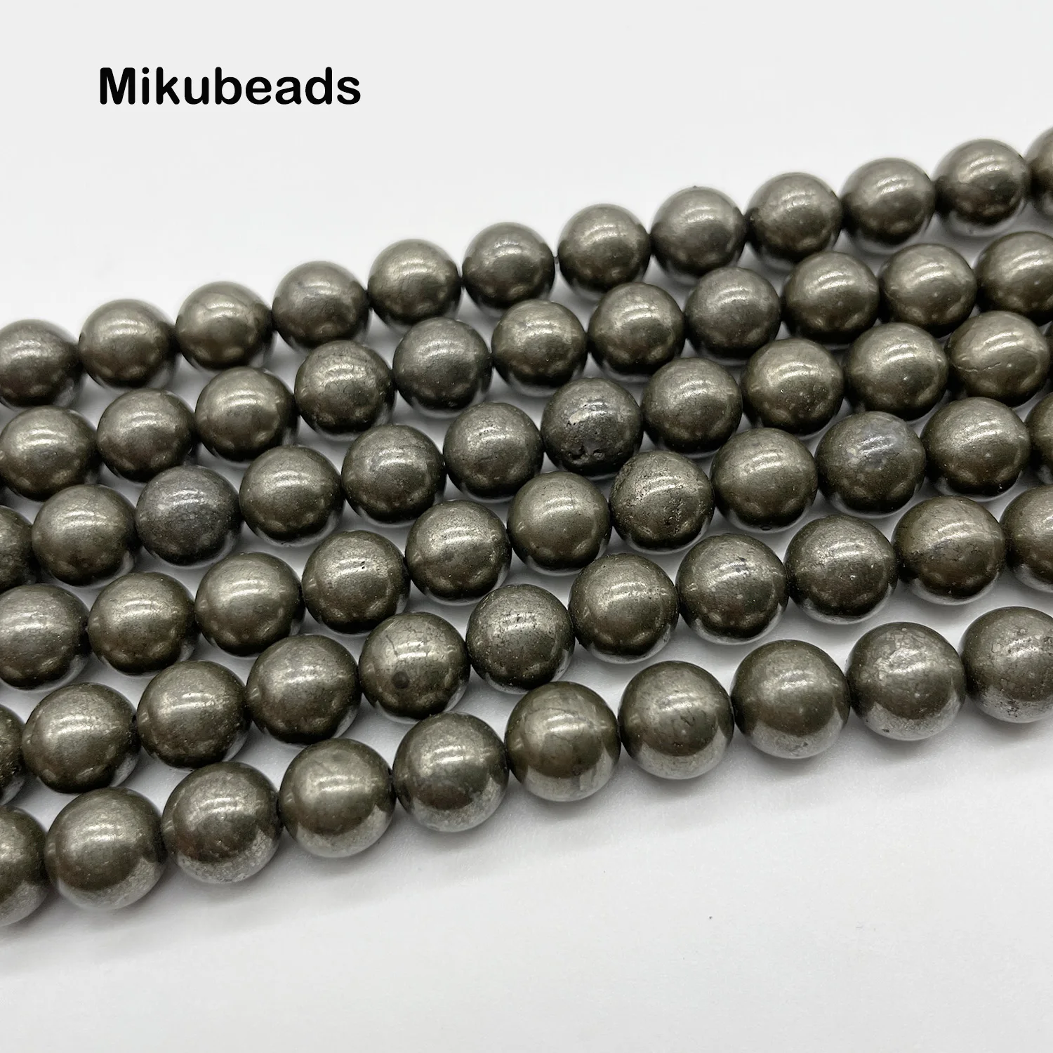 Wholesale Natural 6mm 8mm 10mm Pyrite Round Loose Beads For Jewelry Making DIY Bracelets Necklace Strand Gift