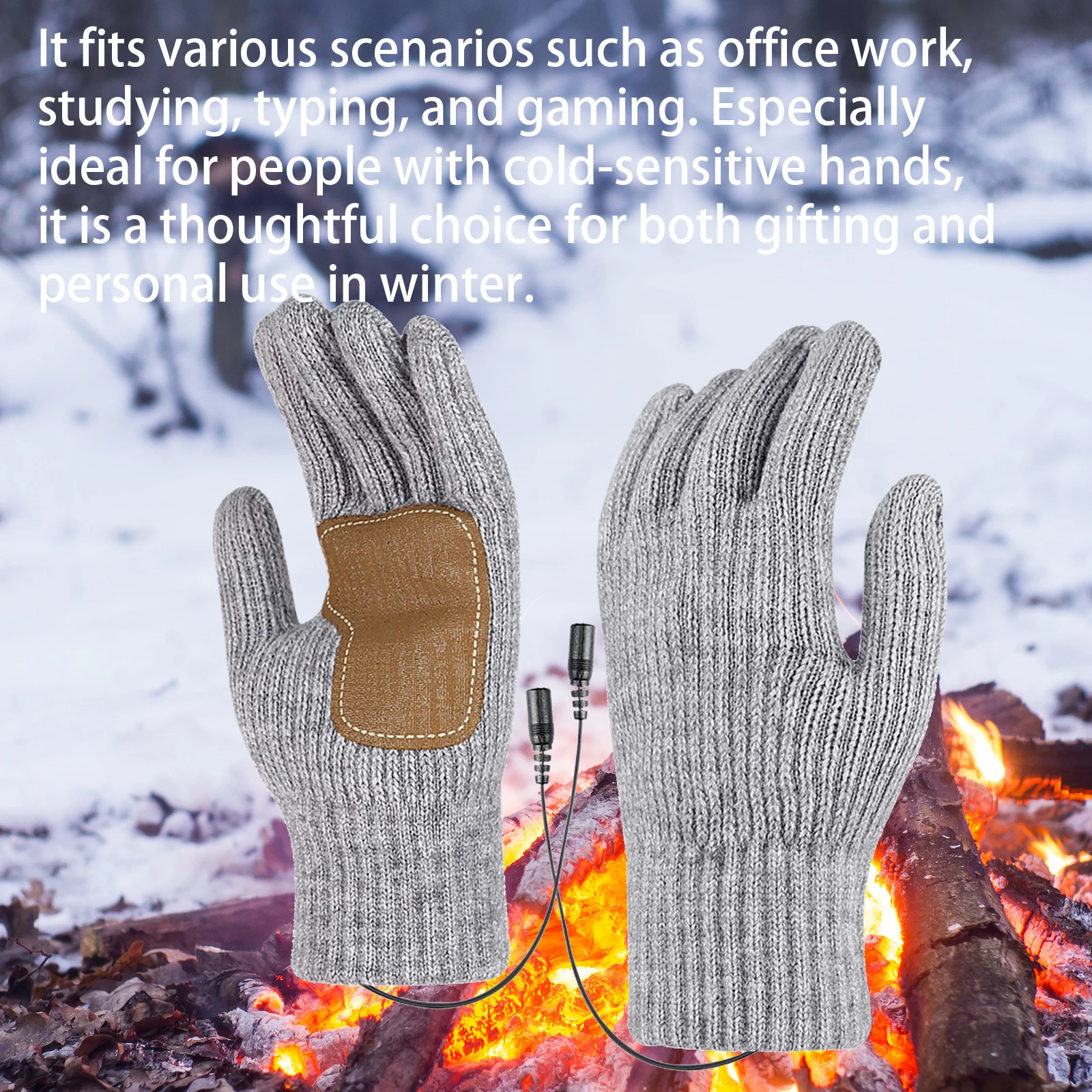USB قفازات تسخين كهربائي يندبروف لمس جهاز تدفئة محمول ارتداء مقاومة قفازات تسخين جلدية ناعمة للتخييم في الهواء الطلق التنزه