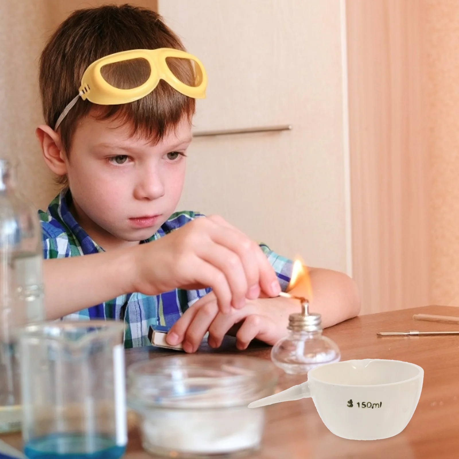 

2Pcs Ceramic Evaporating Dish Round Bowl Handle Heat Resistant Laboratory Equipment Science Evaporating Basin Laboratory Tool